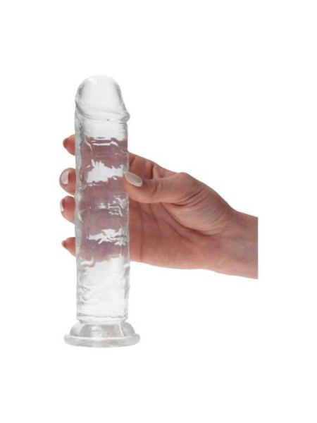 Dildo przezroczyste żylaste z przyssawką 18,5 cm - 2