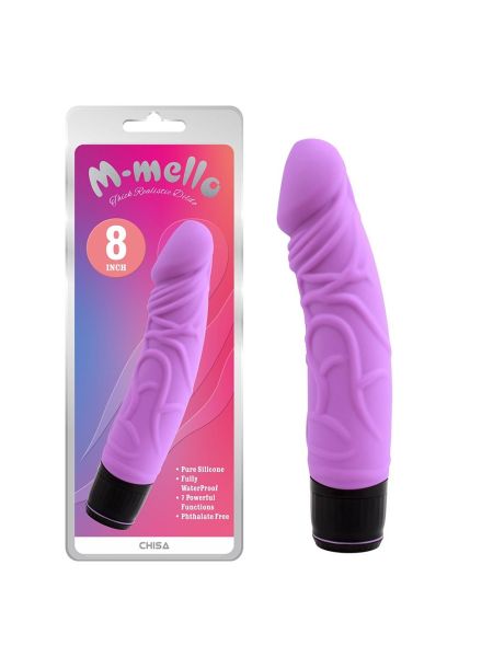 Wibrator realistyczny penis członek 19cm 7 trybów Fiolet