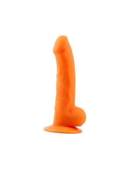 Dildo realistyczne penis naturalne przyssawka 21cm Pomarańczowe