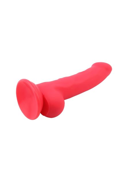Dildo realistyczne penis naturalne przyssawka 21cm Czerwone - 3