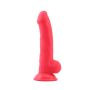 Dildo realistyczne penis naturalne przyssawka 21cm Czerwone - 2