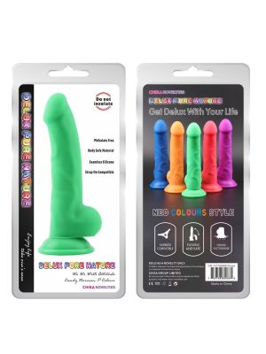 Dildo realistyczne penis naturalne przyssawka 21cm Zielone - image 2