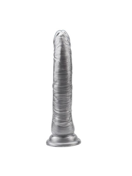 Dildo naturalne realistyczny penis przyssawka 21cm Srebrne - 4