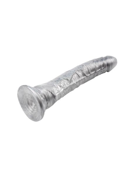 Dildo naturalne realistyczny penis przyssawka 21cm Srebrne - 5