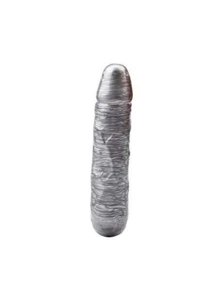 Dildo podwójne analne waginalne realistyczne 17cm srebrne - 3