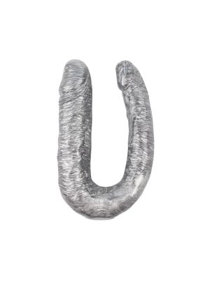 Dildo podwójne analne waginalne realistyczne 17cm srebrne - image 2