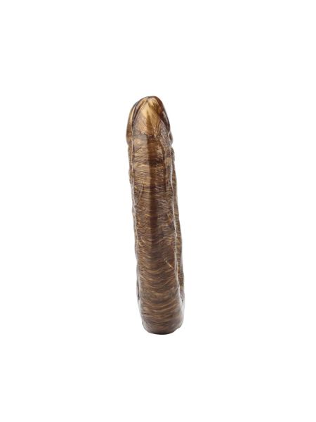 Dildo podwójne analne waginalne realistyczne 17cm złote - 3