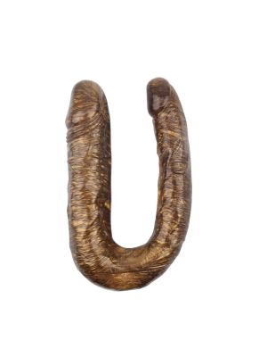 Dildo podwójne analne waginalne realistyczne 17cm złote - image 2