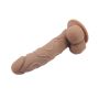 Realistyczne dildo penis jądra przyssawka sex 20cm Brązowy - 6
