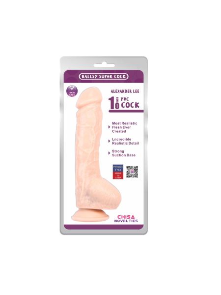 Dildo penis z jądrami realistyczne grube duże 25cm - 2