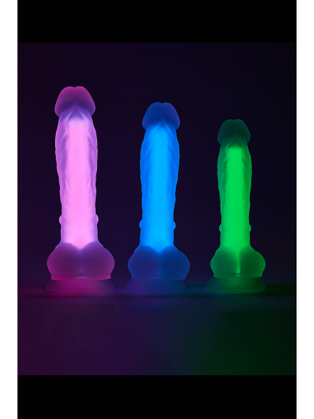 Świecące w ciemności dildo penis sex członek 19cm - 7