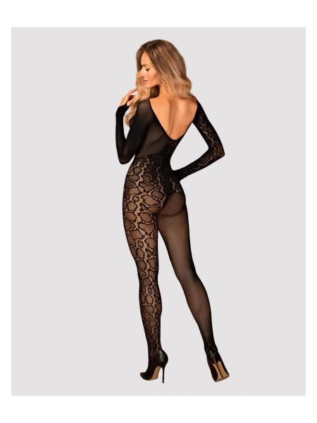 Bodystocking wężowy wzór seks otwarty krok S/M/L - 4