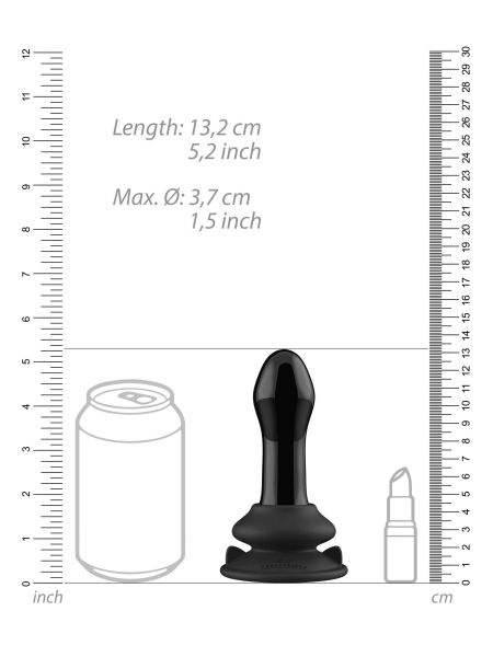 Szklany korek analny z przyssawką pilot 10 wibracj - 7
