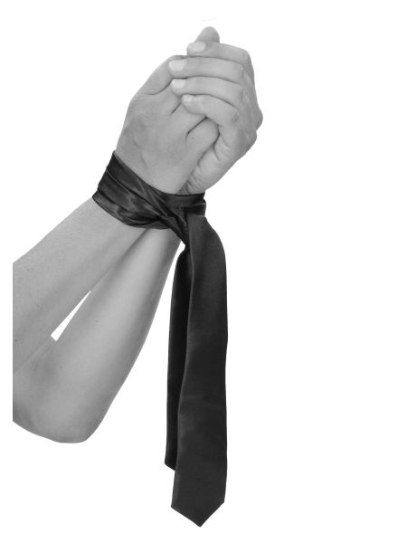 Satynowy krawat pas do bondage wiązania BDSM - 2