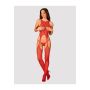 Koronkowe bodystocking erotyczny czerwone  XL/XXL - 5