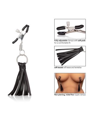 Zaciski na sutki klamry kleszcze BDSM z frędzlami - image 2