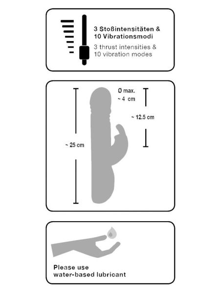 Posuwisty wielofunkcyjny wibrator króliczek 25cm - 9