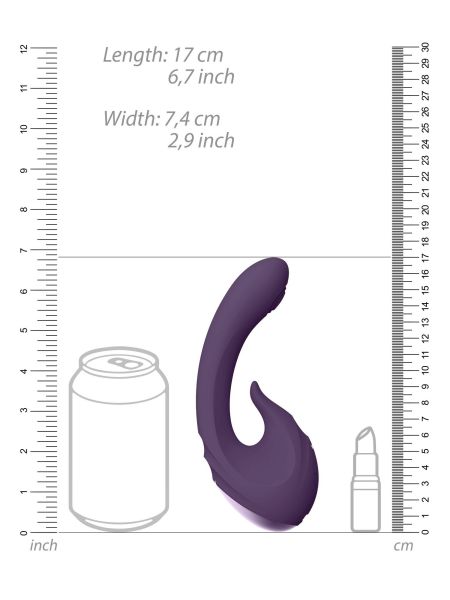 Wielofunkcyjny wibrator łechtaczkowy 3 silnik 17cm - 6