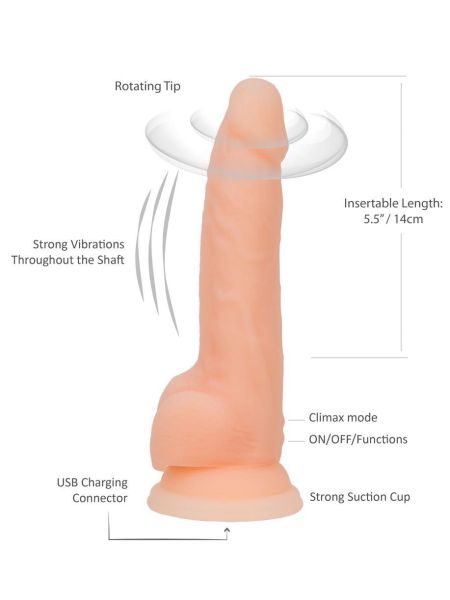 Wibrator penis z rotacją realistyczny 7 tryb 20cm - 9
