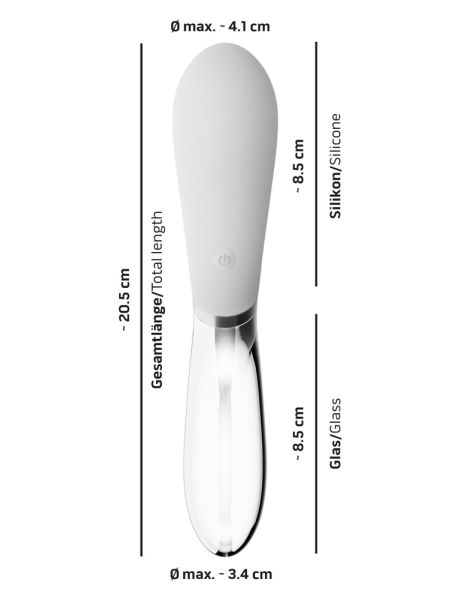 Podwójny szklany silikonowy wibrator masażer 20cm - 3