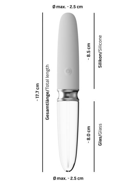 Podwójny szklany silikonowy wibrator masażer 17cm - 5