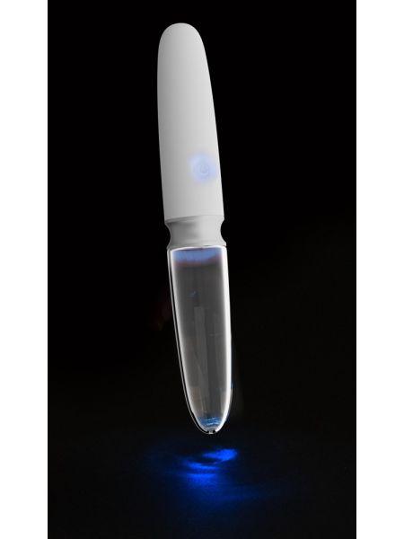 Podwójny szklany silikonowy wibrator masażer 17cm - 12