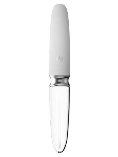 Podwójny szklany silikonowy wibrator masażer 17cm - 4