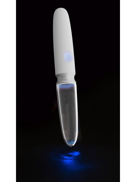 Podwójny szklany silikonowy wibrator masażer 17cm - 8