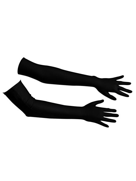 Erotyczne rękawiczki damskie za łokieć satyna S-L - 7