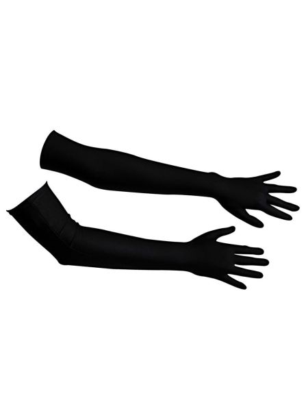 Erotyczne rękawiczki damskie za łokieć satyna S-L - 8
