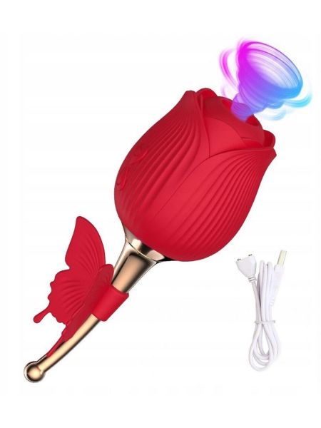 Wibrator masażer łechtaczki w kształcie róży - 6