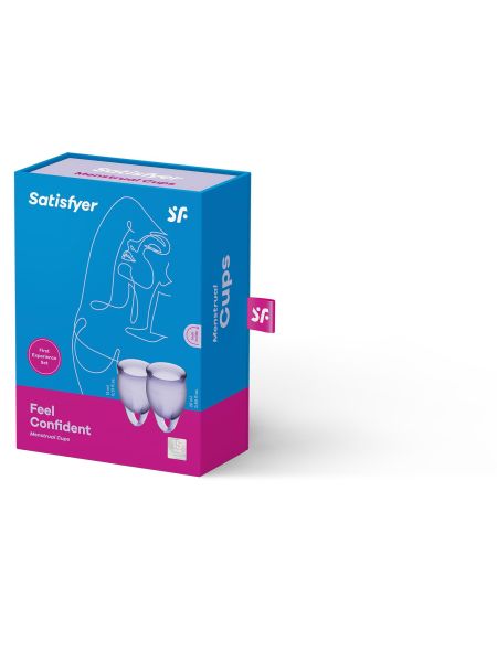 Kubeczki menstruacyjne Satisfyer silikonowe 2szt fioletowe