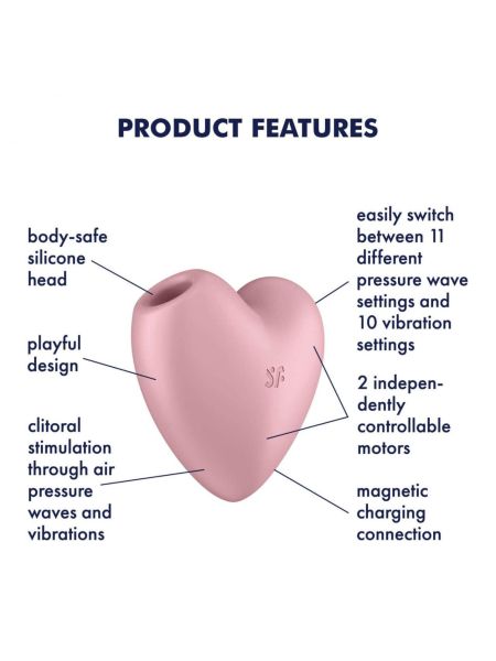 Satisfyer Cutie Heart masażer bezdotykowy wibracje - 6