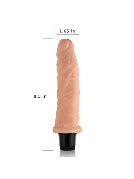Wibrator naturalny żylasty penis z wibracją 20 cm - 3