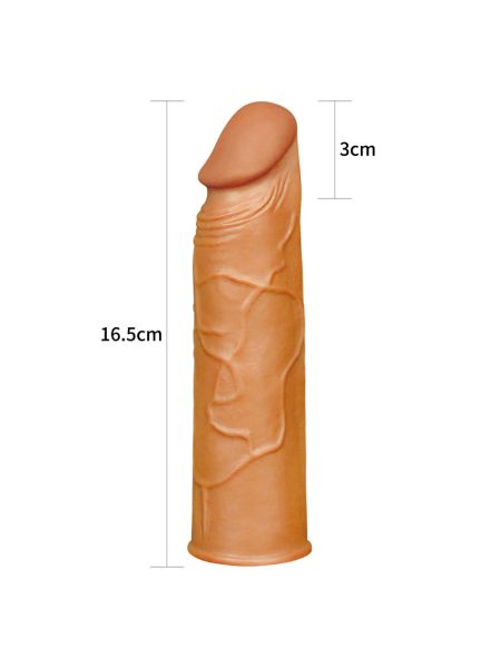Żylasta realistyczna nakładka na penisa  dildo 17cm - 5