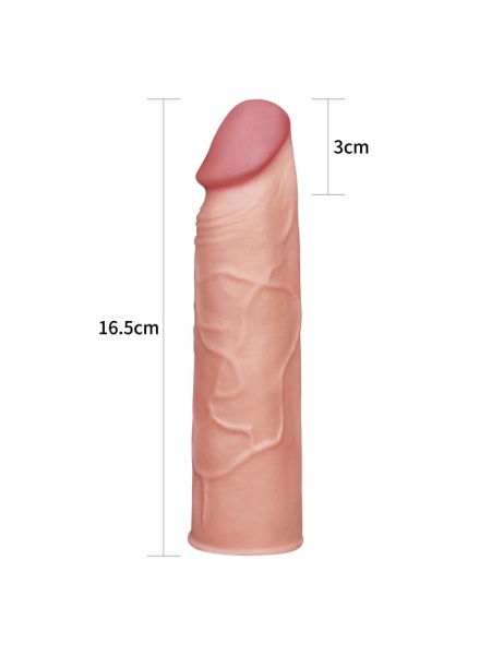 Realistyczna nakładka na penisa wyżyłowana 17 cm - 5