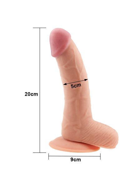 Dildo grube żylaste z przyssawką i jadrami 18 cm - 6