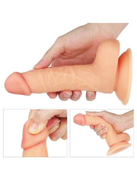 Gruby penis wyżyłowany  z przyssawką dildo 18 cm - 3