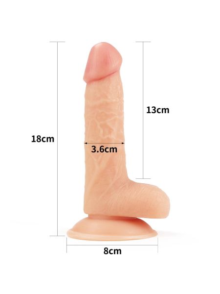 Gruby penis wyżyłowany  z przyssawką dildo 18 cm - 9
