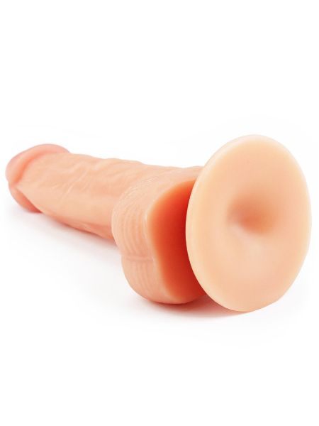 Penis wyżyłowany gruby z przyssawką dildo 18 cm - 5