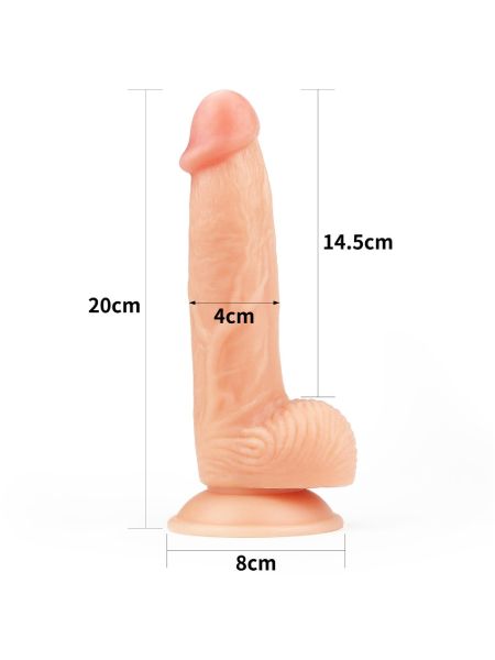 Penis wyżyłowany gruby z przyssawką dildo 18 cm - 9