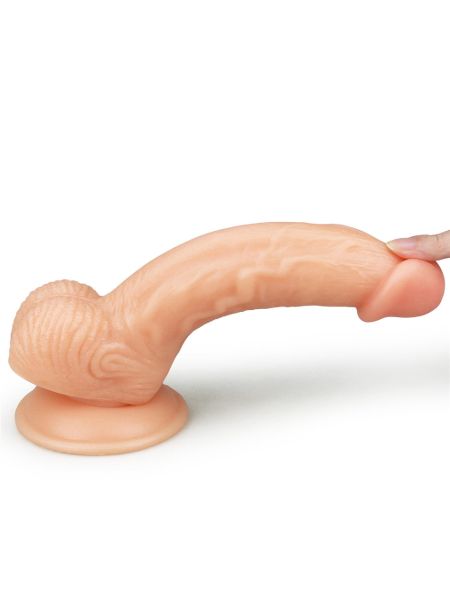 Penis wyżyłowany gruby z przyssawką dildo 18 cm - 10