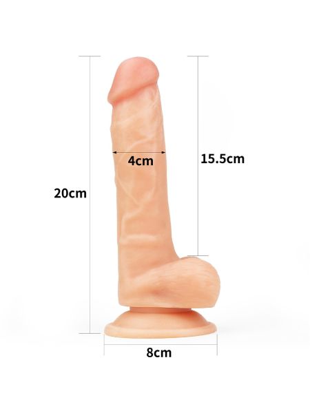 Penis giętki żyły gruby z przyssawką dildo 20 cm - 9