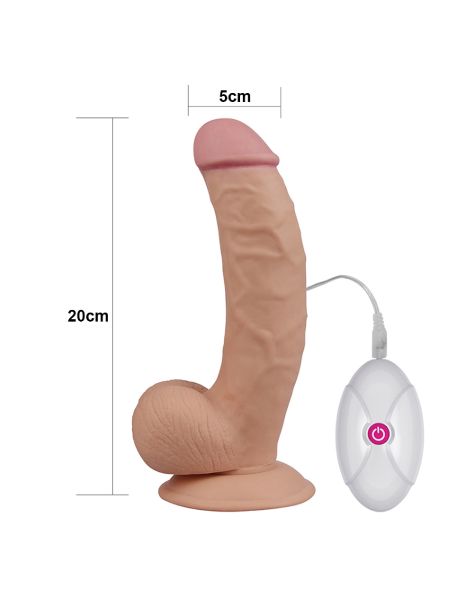 Penis realistyczne dildo z jądrami i wibracjami 21,5 cm - 2