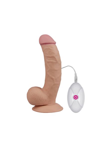 Penis realistyczne dildo z jądrami i wibracjami 21,5 cm - 3