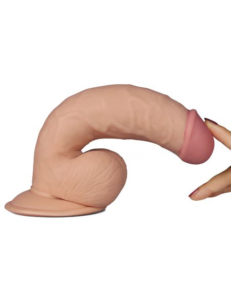 Penis realistyczne dildo z jądrami i wibracjami 21,5 cm - 4