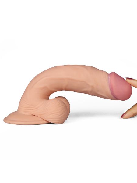 Dildo sztuczny penis eko skóra realistyczne wibracje 22 cm - 4