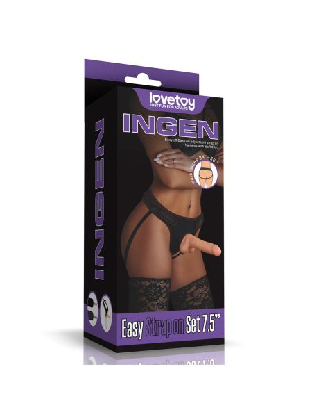 Strap-on z elastycznym penisem realistyczny 19 cm