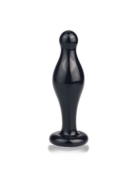Czarny korek analny szklany kompaktowy sex orgazm