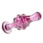 Różowy korek analny z wypustkami szklany stylowy - 5